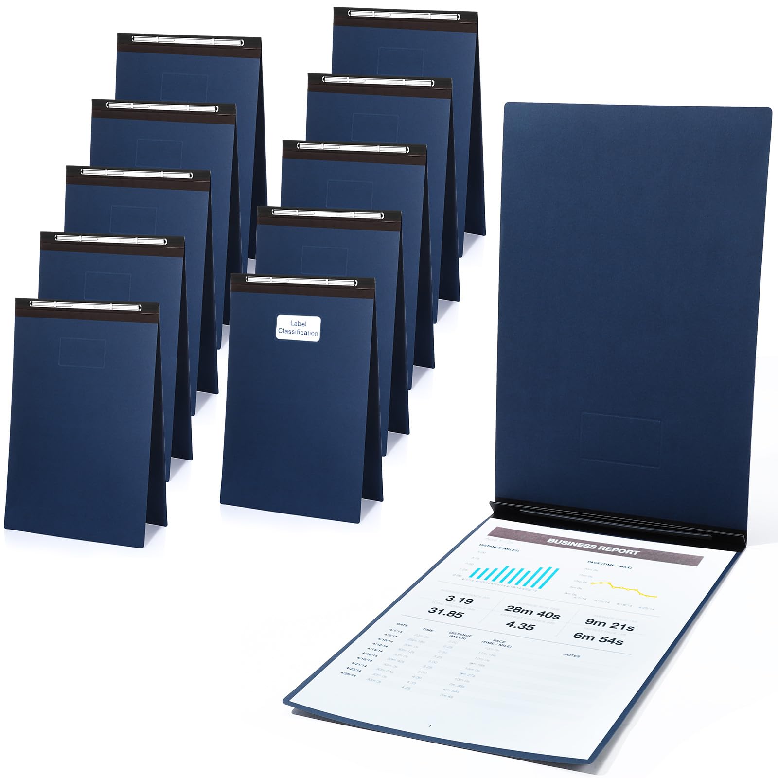 Fullhawl 10 Pcs Vertical Pressboard Report Cover 11x17 Pressboard Binder Folder with Metal Prong Presentations Portfolio Binder, 3'' Capacity to