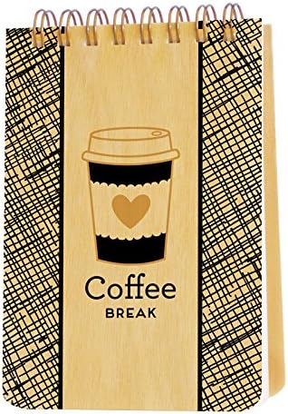 Miniatura 1 de Night Owl Paper Goods Coffee Break Mini Jotter Bloc de notas con cubiertas de madera real