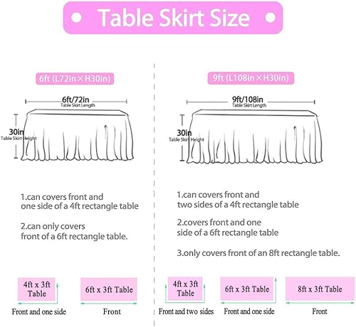 Miniatura 5 de Falda de mesa de tul rosa de 6 pies, falda de mesa tutú rosa, mantel de baby shower para princesa, niña, mariposa, elefante, decoración de fiesta de