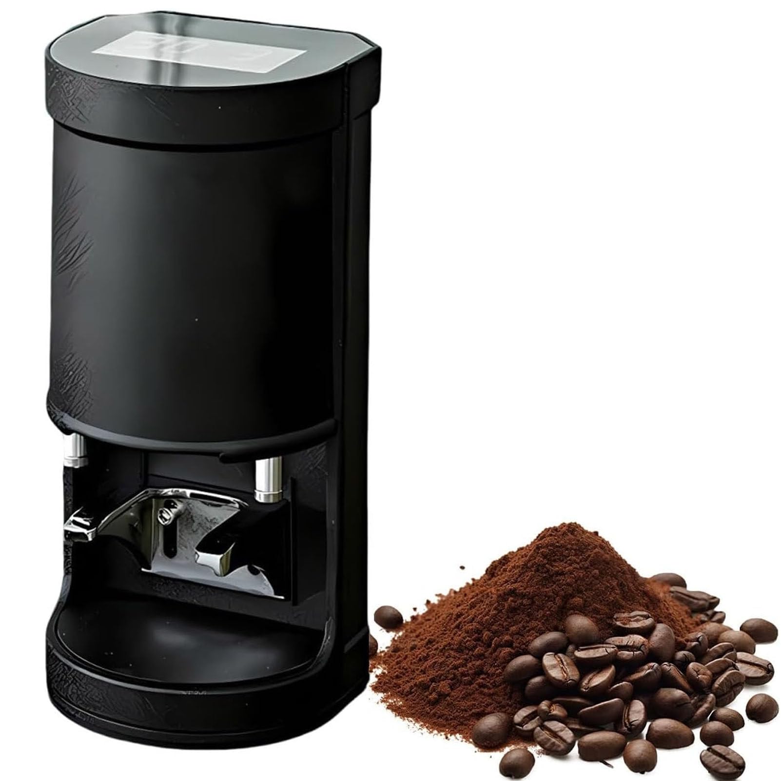 Pressino per caffè Espresso Automatico, 58 mm, Pressione Regolabile da 5 a 30 kg, Altezza Regolabile, Ideale per caffetterie e Uso Domestico. Black-FlatBottom
