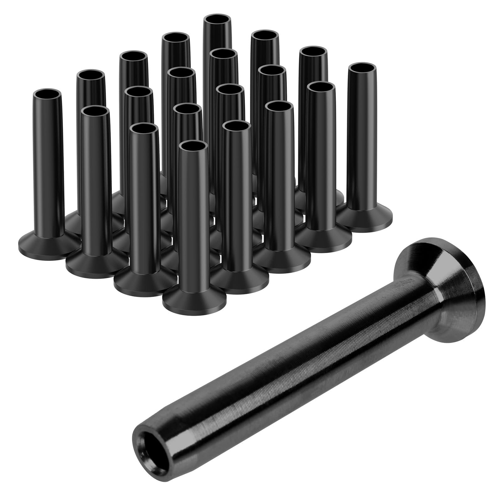 BLIKA 20Pack 1/8" Stainless Steel Black Stemball Swage Dead Ends for Deck Cable Railing, Invisible Cable Railing Hardware for Wood/Metal Posts,