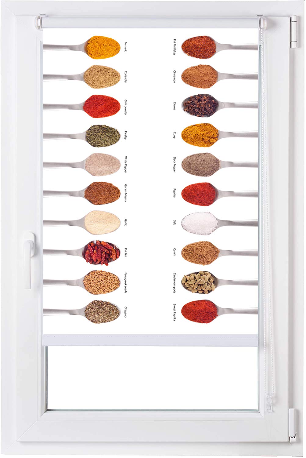 Estoralis | Cuisine | Store Enrouleur | sans Outil Tissu translucide imprimé | C-1083 | 85 x 150 cm. (Largeur/Hauteur) Taille du Tissu 82 x 150 cm. | Stores pour fenêtres et Portes