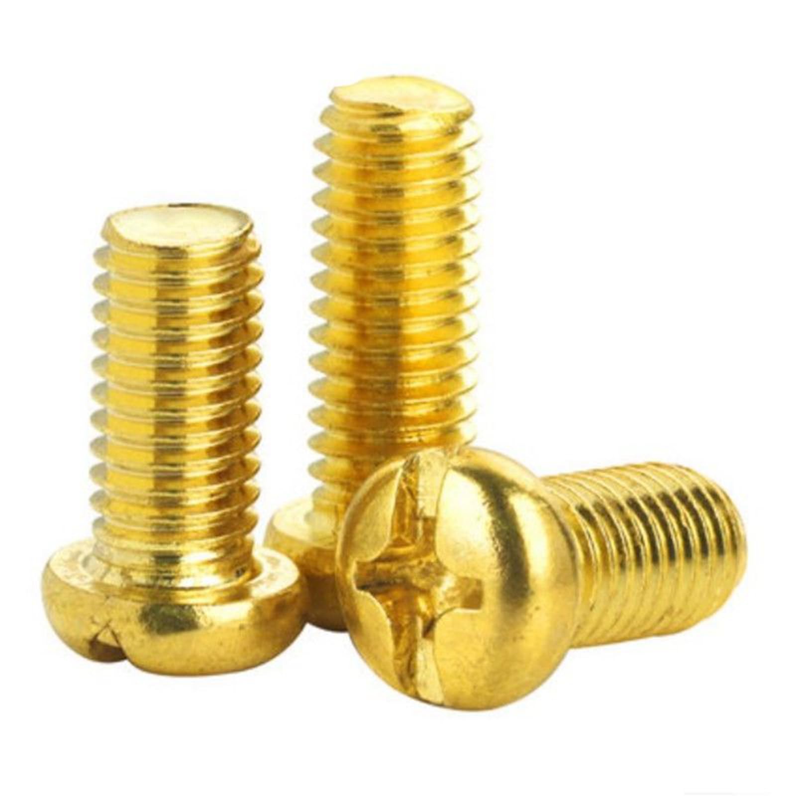 tornillos de latón, M2 M25 M3 M4 M5 M6 Phillips latón cabeza redonda(M4 20pcs,20mm)