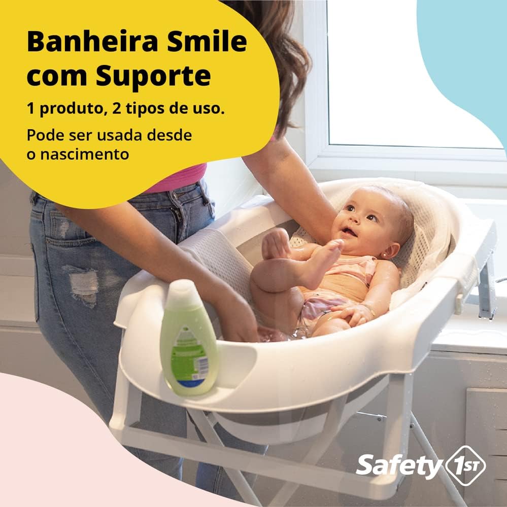 Safety 1st, Banheira Smile com Suporte, Grey