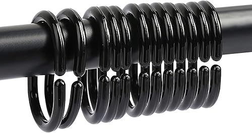 Qulable 24 piezas Anillos de Cortina de Ducha de Plástico Ganchos de Cortina de Ducha Anillos en Forma de C Gancho Colgador Lazo de Cortina de Baño