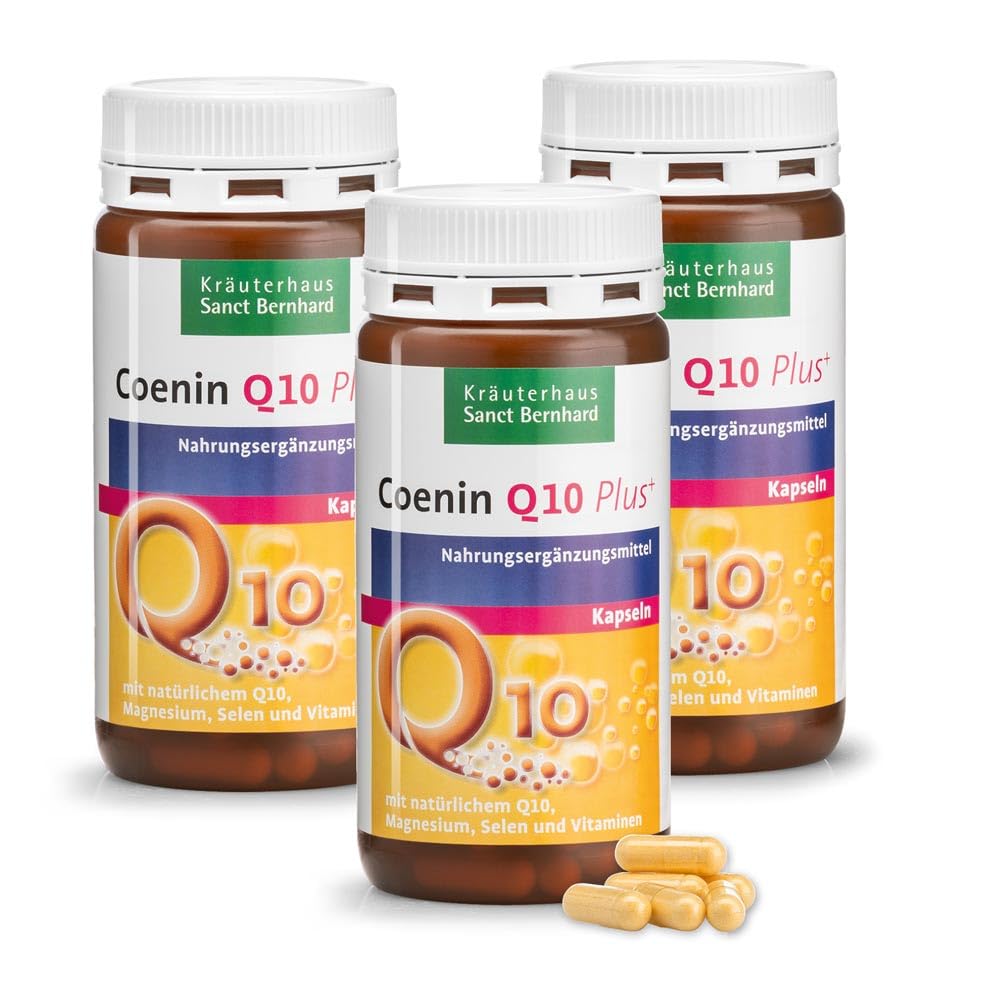 Sanct Bernhard Coenin Q10 PLUS-Kapseln natürlichem Q10 & Vitamin-B-Komplex, 450 Kapseln