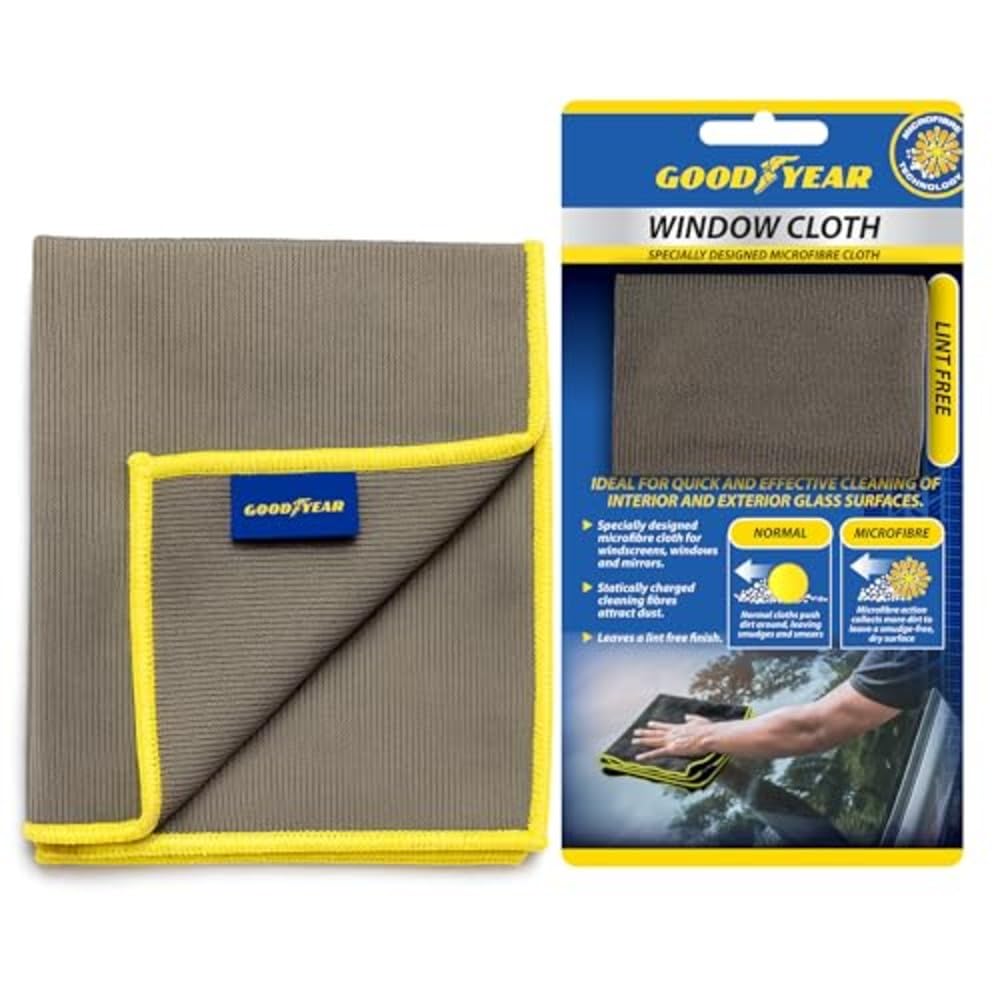 Goodyear  Grey Microfibre Window Cloth - 40Cm X 40Cm, Sports Direct