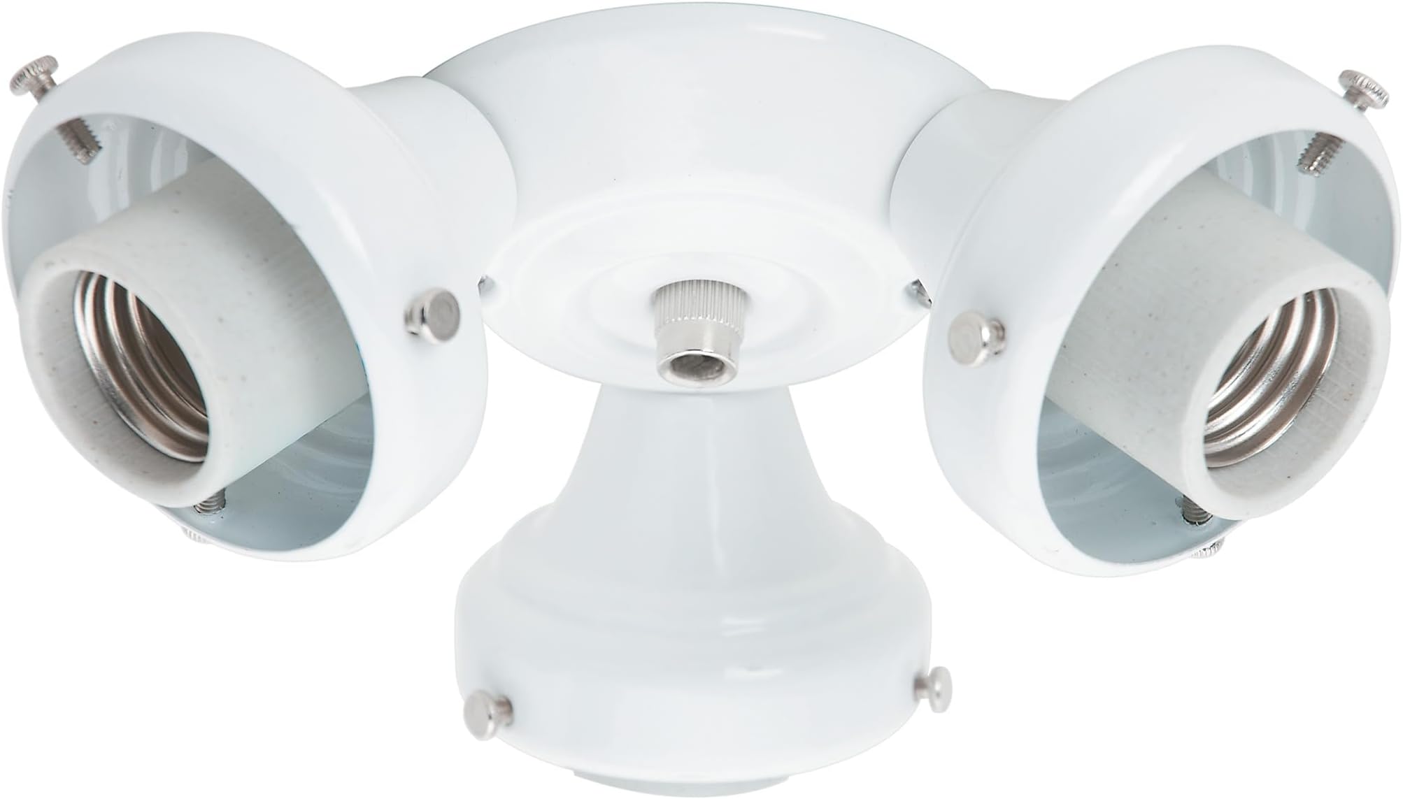 Three Light White Fitter for Ceiling Fan - Ceiling Fan Light Kit Base & Replacement, Compatible Casablanca - 99135, White