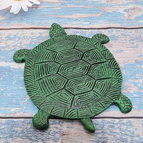 MDLUU Schildkröten-Trittstein, Gusseisen-Flaggestein, dekorativer Trittstein für Rasen, Hof, Garten, Gehweg, 33,3 x 26,7 cm Cover