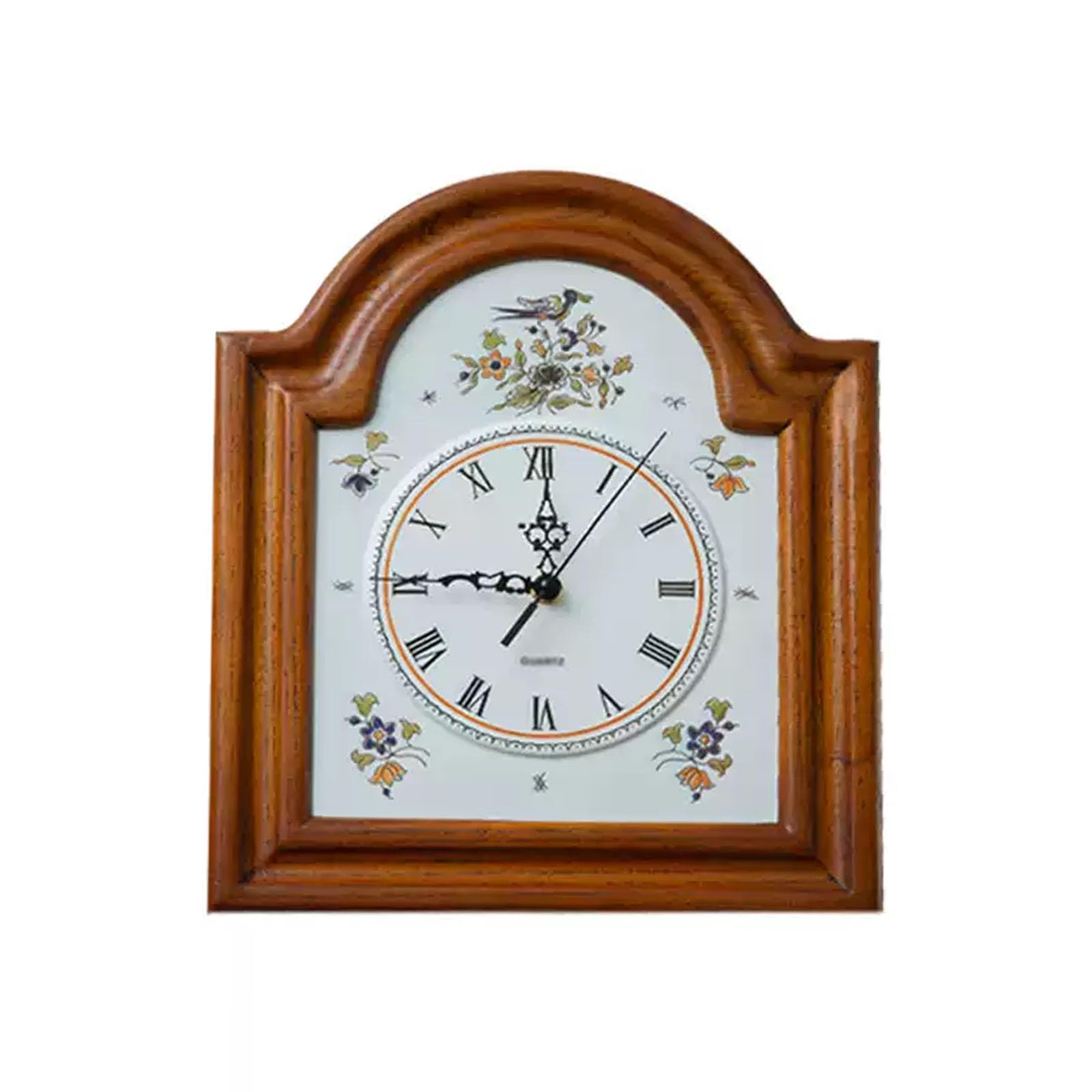 Reloj de pared de madera natural estilo vintage que transforma tu sala de estar con calidez