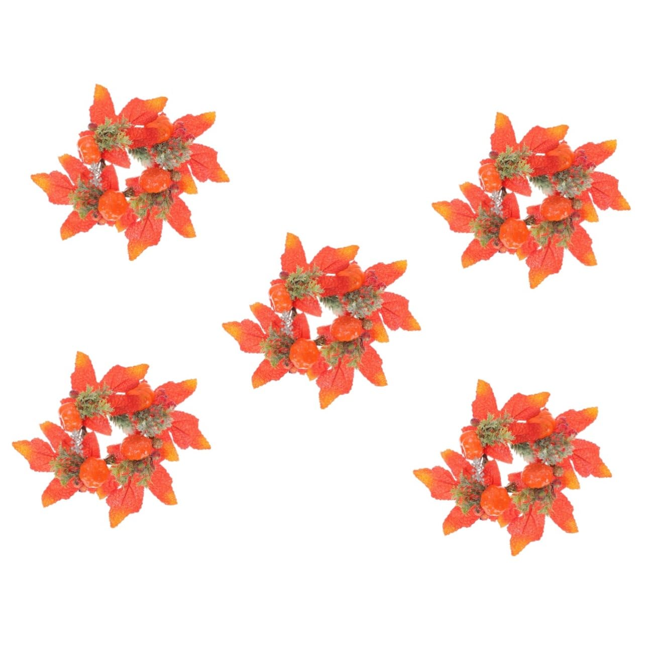 Couronne de table de Noël avec 5 bougeoirs guirlande pour fausses bougies chauffe-plat d'automne