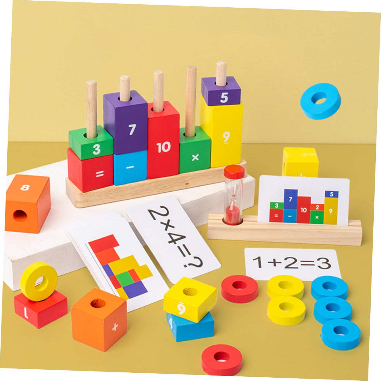 Beaupretty Bloques de Operación Digital para Juguete de Matemáticas Juguete Educativo Temprano de Madera para Aprender Matemáticas el Hogar y Jardín de Infancia