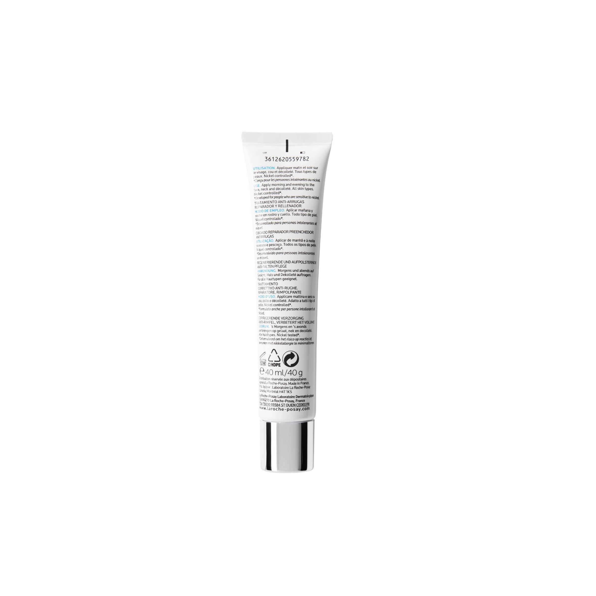 La Roche Posay Crema, Cuidado Antiarrugas, Repara e Hidrata, Enriquecido con Ácido Hialurónico, Vitamina B5 y Agua Termal, Para todo tipo de piel, Hyalu B5, 40 ml