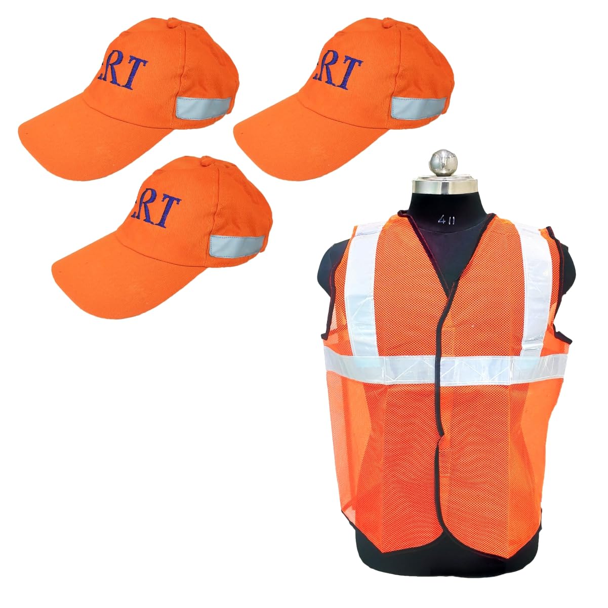 Being Safe Cotton ERT Safety Cap (Pack of 03) for Head Protection with 2 Reflective Jacket (Pack of 01) Orange (B0CGNFBL2J) Amazon Price History, Amazon Price Tracker