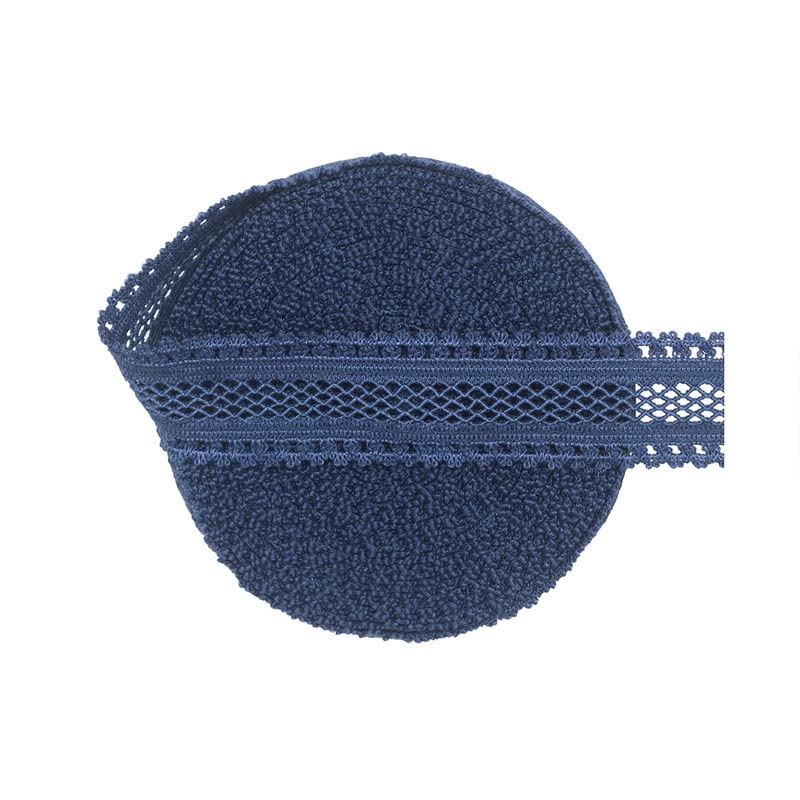 Bristlegrass Navy 50 Yard 5/8 Inch Shiny Soild Color Fold Over Elastic FOE Spandex Satin Band Baby Headband Hair Tie Tutu Dress Sewing Trim Solid Color Ribbon Sewing lace Navy?50Yard 5/8