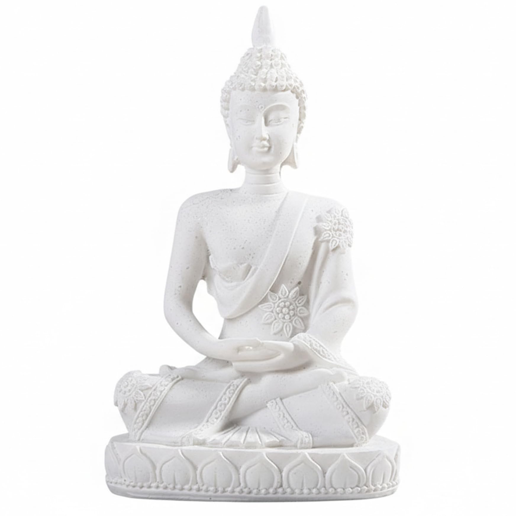 Monwssoe Figurines, Buddha Statue, Handmade Resin Buda Figurine for Indoor Serene Decor, 4.3 Inch Mini Meditation Statue for Home Decor