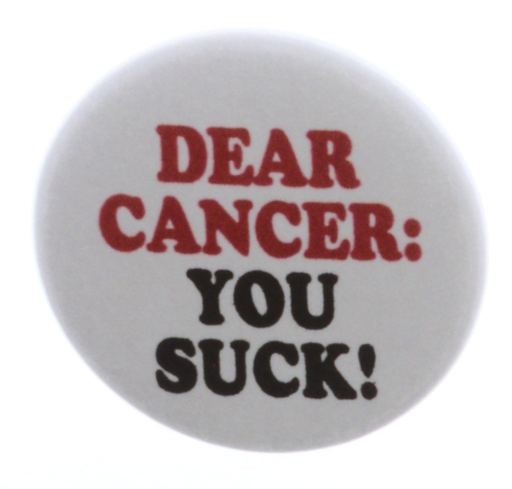 A&T Designs - Dear Cancer You Suck! 1.25" Pinback Button Pin Anti Support Fight