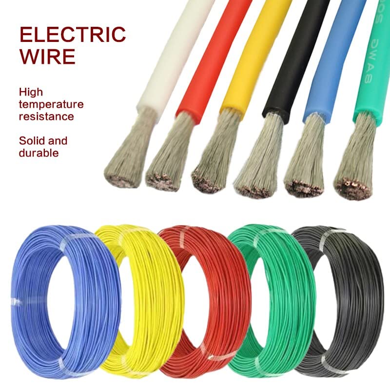 10M/Batch Connector Heat-Resistant Cable Wiring 18AWG 20AWG 22AWG 24AWG 26AWG 28AWG 30AWG Soft Silicone Wire (Color : White, Size : 24AWG)
