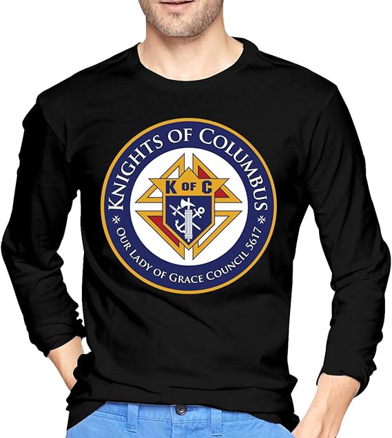 YIWUJUZE Knights of Columbus Men's Long Sleeve TShirt Casual Soft Crew