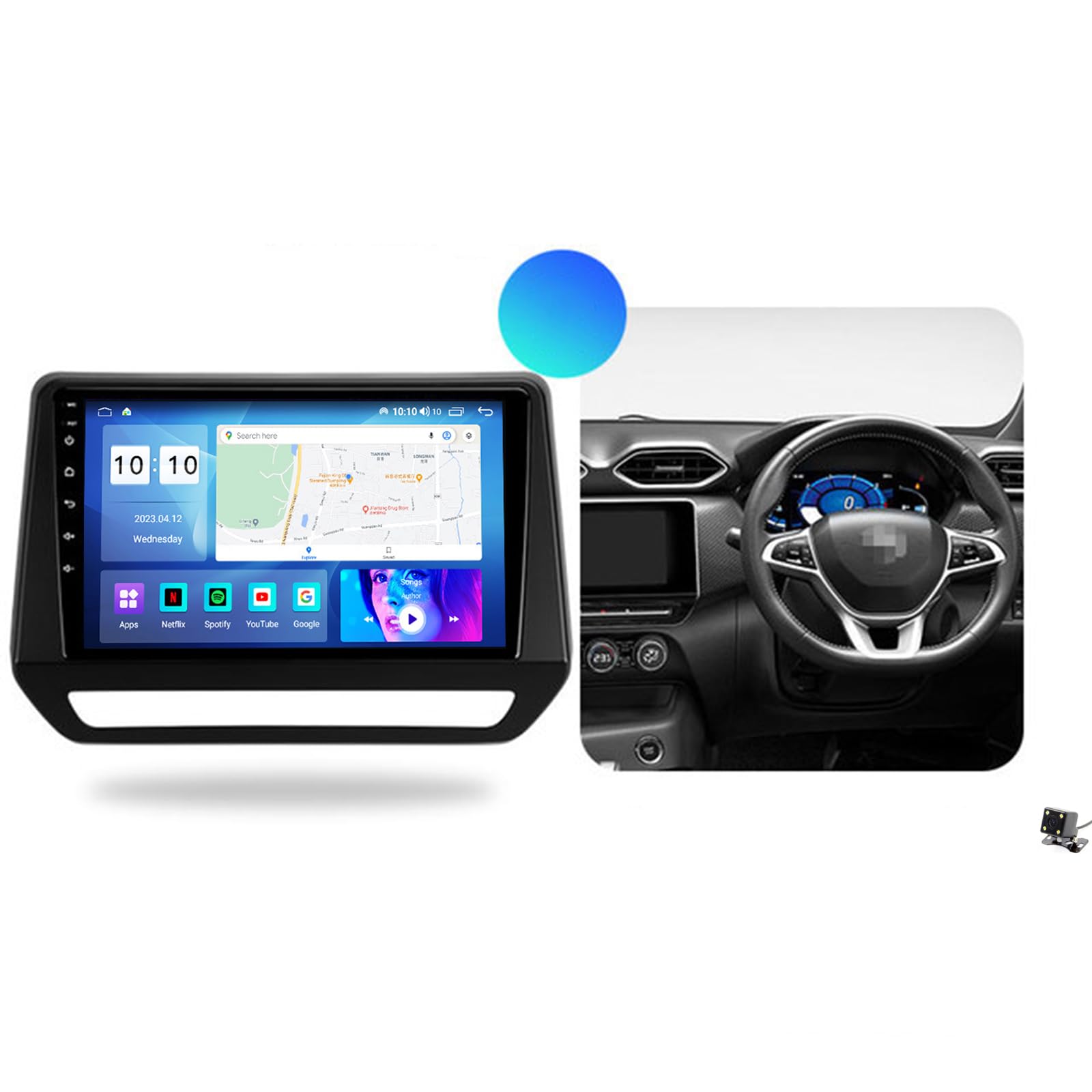 Car Radio for Renault Triber/Nissan Magnite with Wireless Car-Play, 9" Touchscreen Android 12 Car Stereo with GPS Navi, Android Auto, WiFi, Bluetooth, RDS FM, USB, Backup Camera,M600s