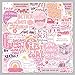 Valentine's Day 50PCS Pink Motivational Stickers ，for Girl Women Inspirational Praise Valentine's Day Decorations，for Laptop, Bumper, Water Bottles, Computer, Phone, Hard Hat, Car