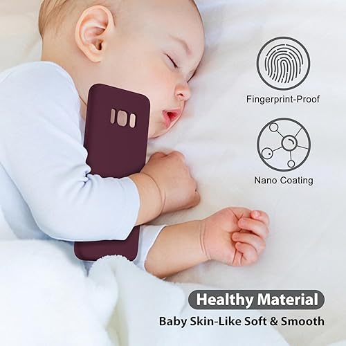 Miniatura 6 de oakxco Funda para teléfono Samsung Galaxy S8 con agarre de silicona líquida, bonita funda delgada y delgada de goma suave de TPU para mujeres y