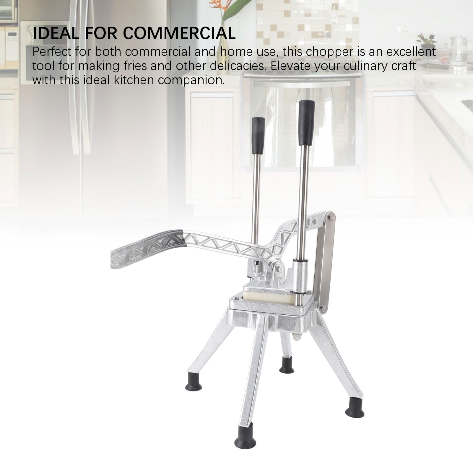 Picadora de Verduras Industrial Picadora de Verduras Comercial con 3 Cuchillas de Repuesto Cortador de Patatas Fritas de Aleación de Aluminio Cortador de Patatas, Frutas y
