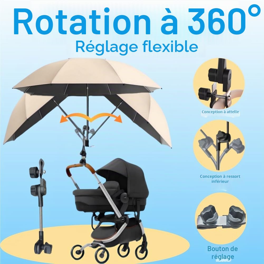 Parapluie Poussette Universelle Ombrelle,Parapluie Pour Enfants,Ombrelle Poussette Universelle,Parapluie de Landaus,Parasol Poussette Universelle,Poussette UV Protection Parapluie Chaise
