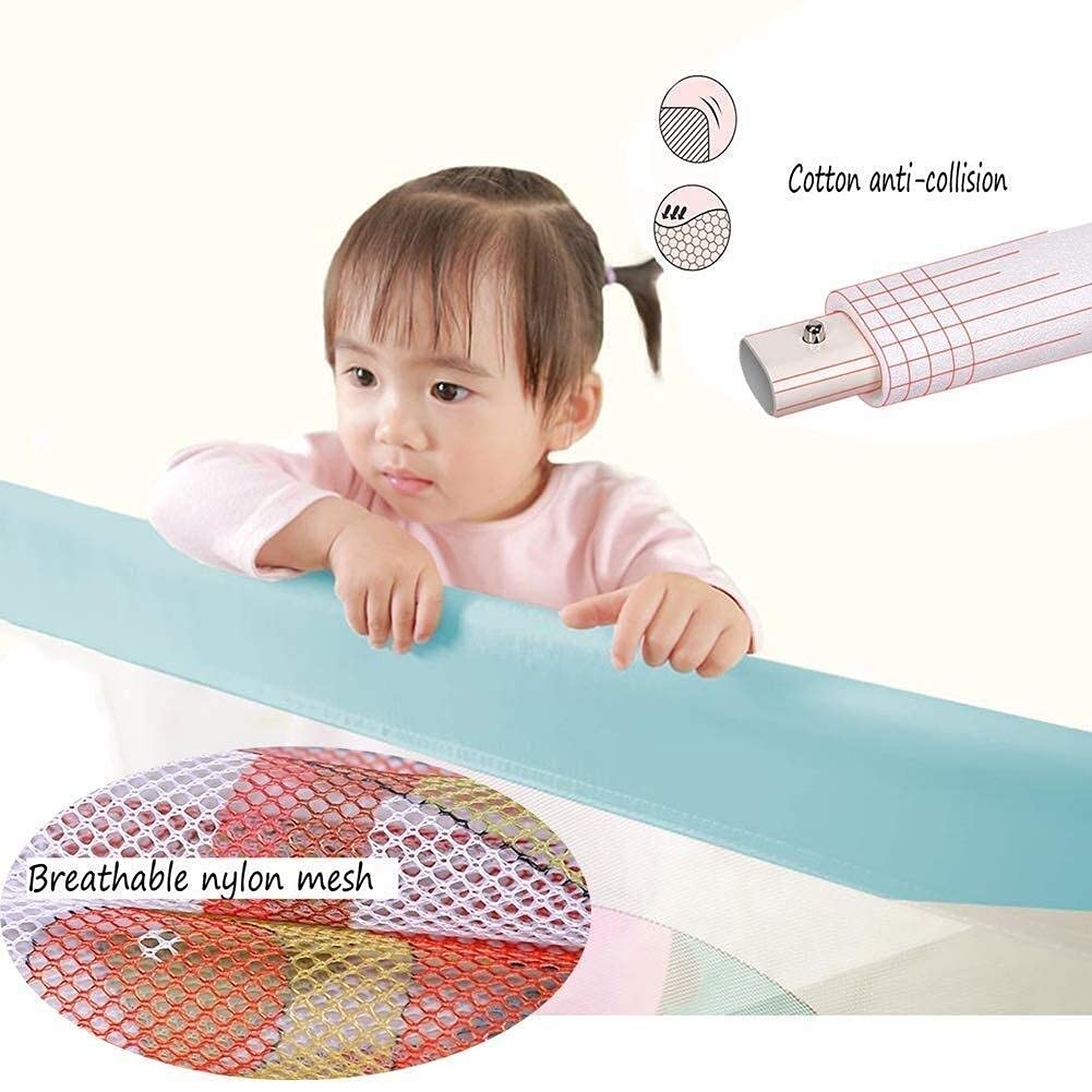 Parque Infantil para Bebés Barandilla De Seguridad Barandilla para Cama Protector De Cama Plegable Barrera Protectora Deflectora Anticaída Ajustable En Altura para Niños Pequeños/Bebé Recién