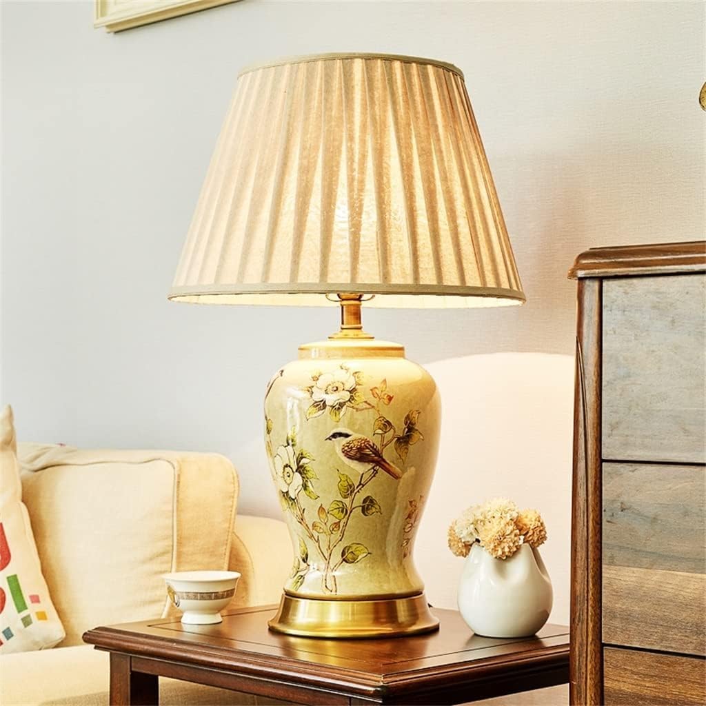 DFAEEKIYO Desk lamp Country Living Room Ceramic Table Lamp Exhibition Hall Decoration Lamps Chinese Classical Bedroom(1)