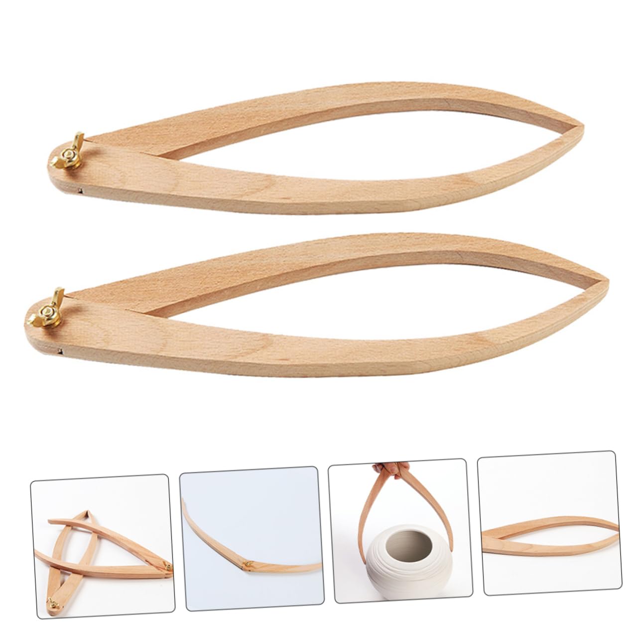 DOITOOL 5 Series Calibre De Medida Calibrador De Arcilla De Cerámica Calibres De Arcilla Calibres Externos Herramienta De Medición De Arcilla De Cerámica Calibrar Beige Madera 2 Piezas X 5