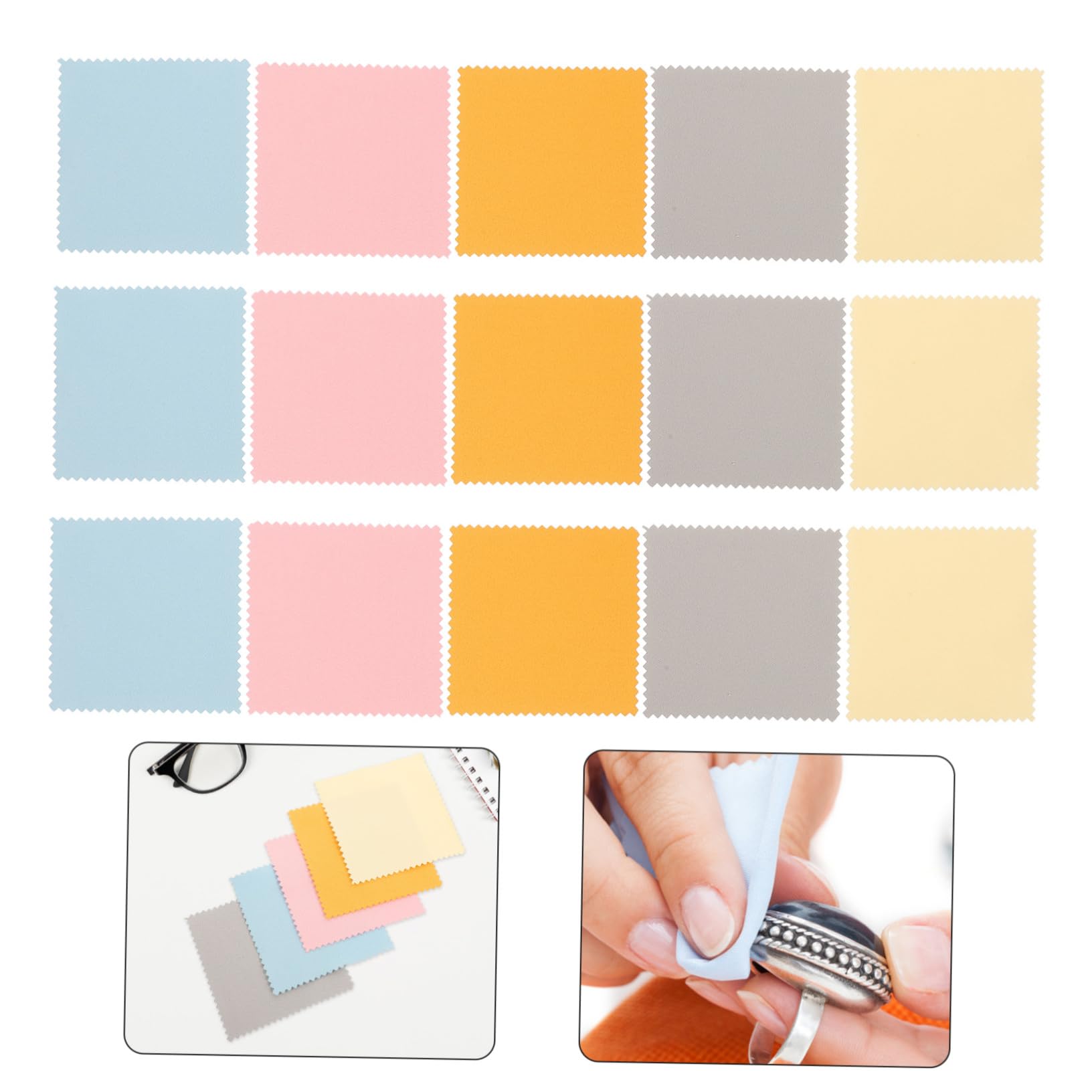 NUOBESTY 75pezzi Panni di Pulizia per Gioielli Argento e Panni Morbidi per Lucidare e Rimuovere Ossidazione Perfetti per Collane Orecchini e Bracciali Riutilizzabili e Durevoli Design