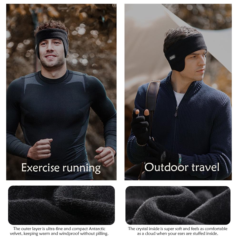 Ear Warmers Headband, Winter Ear Covers, Cold Weather Headbands, Ski Sport Headband for Men & Women, for Ski Running Cycling Workout - Image 7