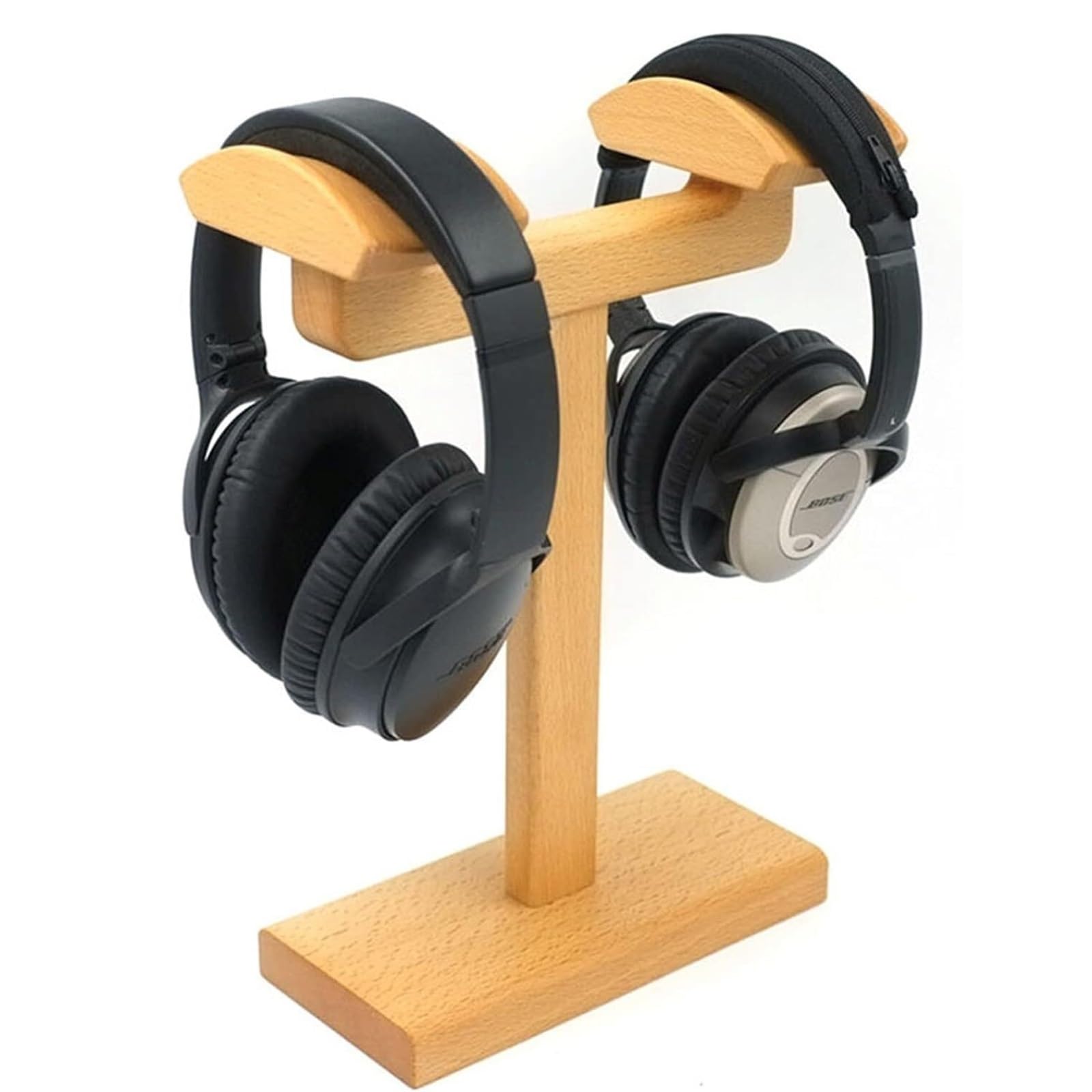 Gaming Accessori Supporto per Doppia Cuffia in Faggio per Scrivania, Contiene Due Auricolari da Gioco Universali Supporto per Cuffie da Gioco per PC Stand Over-Ear da Gioco