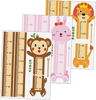 MAGICLULU 3 Conjuntos De Adesivos De Altura Infantil Decorações De Casa Para Casa Decalques De Desenhos Animados Para Crianças Adesivos Para Crianças Gráfico De Altura Para Crianças Gráfico