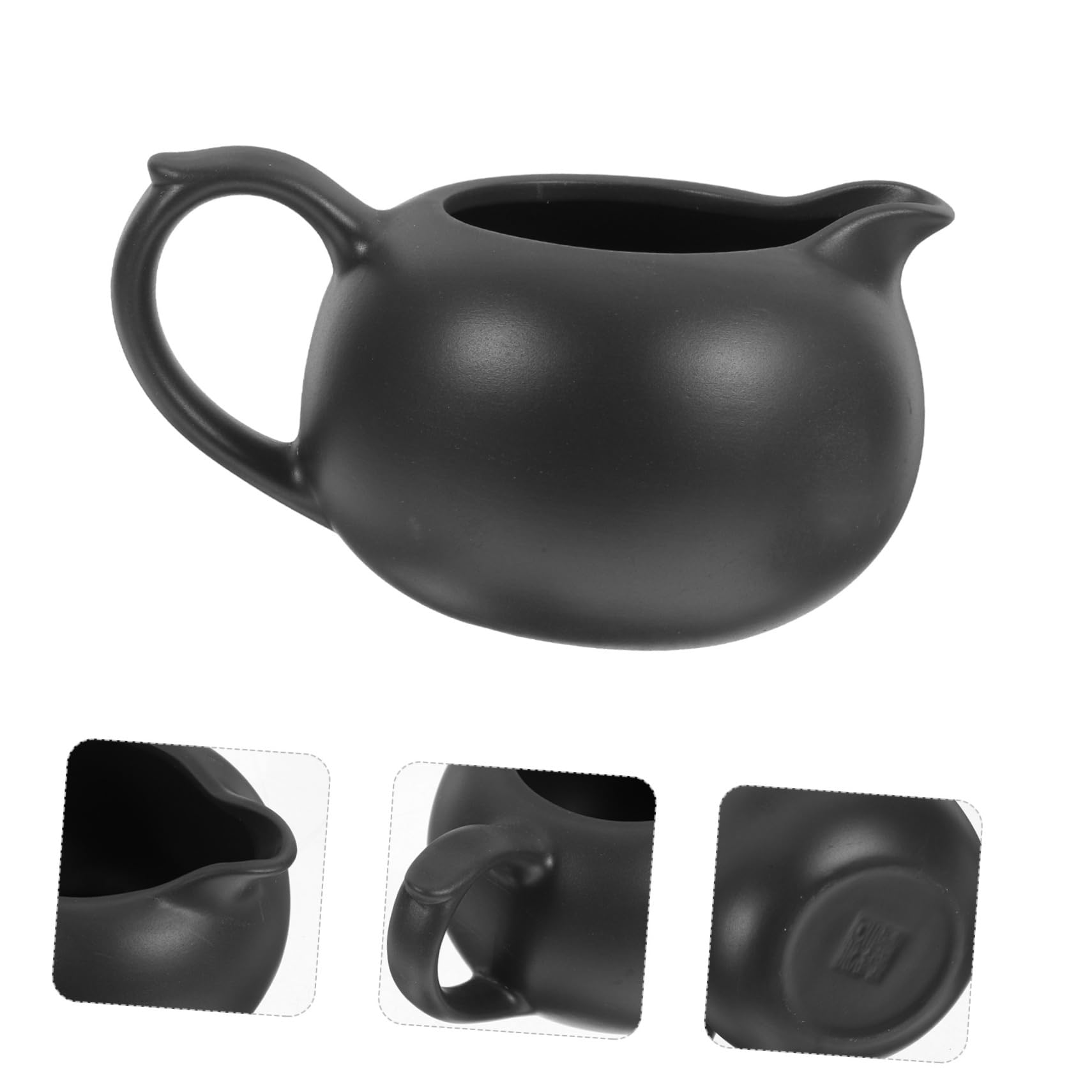 PRETYZOOM Jarra Diseño Único y Fácil de Usar de Cerámica Negra para Servir Leche y Jarabe Adecuado para Cafeterías y Decoración del Hogar Moderna