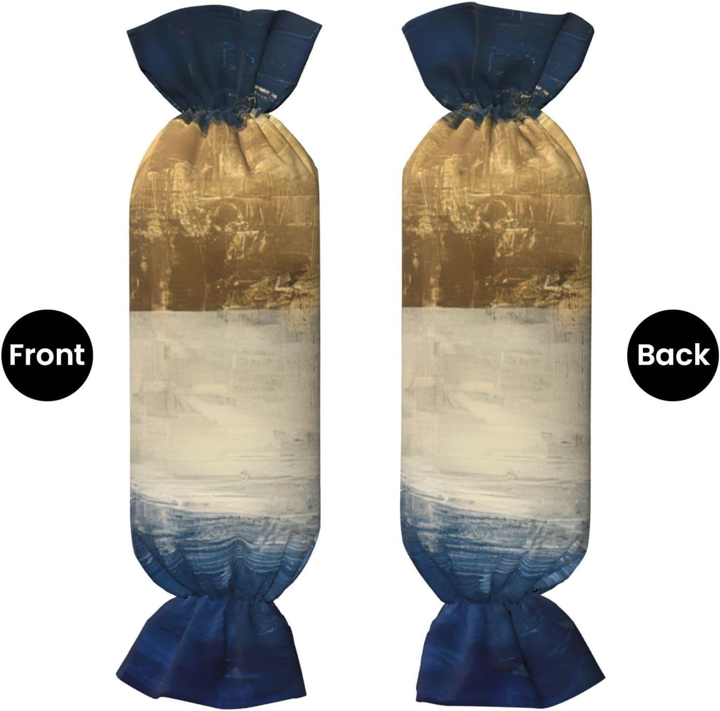 Gold Blue White Print Candy Cylindrical Comfortable Pillow Throw Pillows Home Decor Easy Maintenance