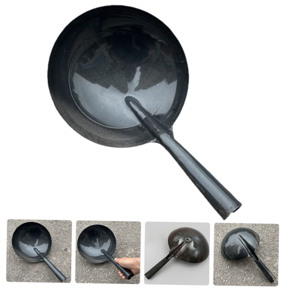 Cabilock Louche à Eau Réutilisable en Fer, Poignée Épaissie, Grosse Capacité, Maison Jardin, Arrosage des Fleurs, Ustensile Cuisine Noir