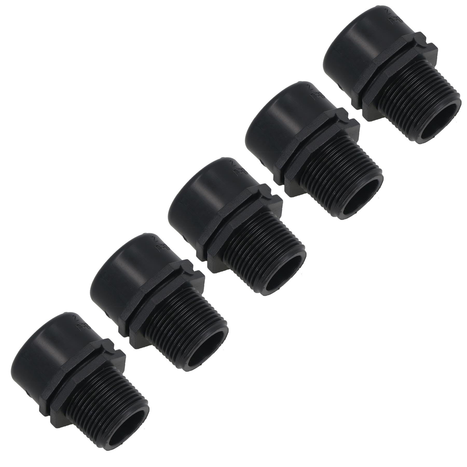 Polypropylene PP Threaded Reducing Socket Male – Female 3/4in – 1/2in BSP 5pc