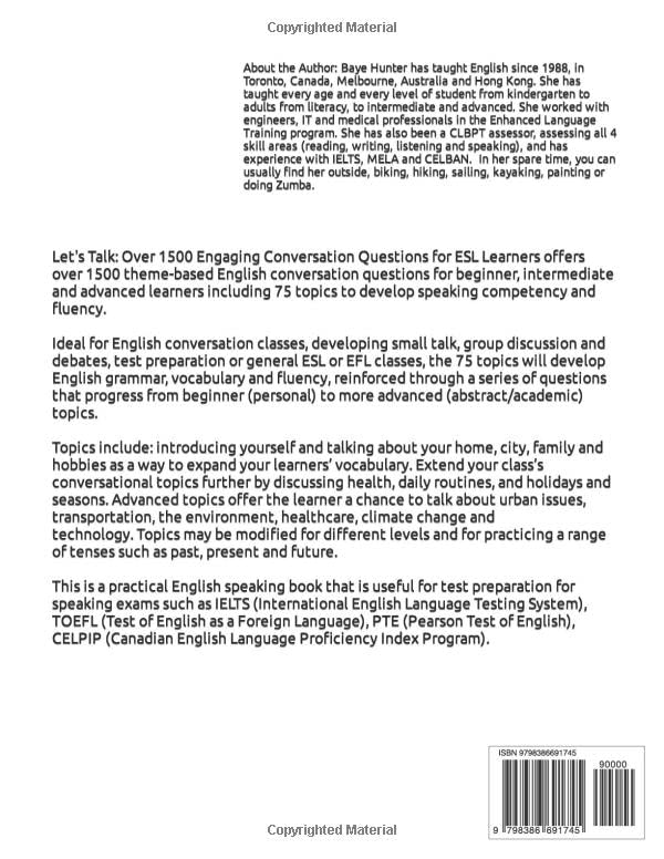 Miniatura 2 de LET'S TALK Over 1500 Engaging Conversation Questions for ESL Learners An ESL Teacher Resource for Developing Fluency and Speaking Competency