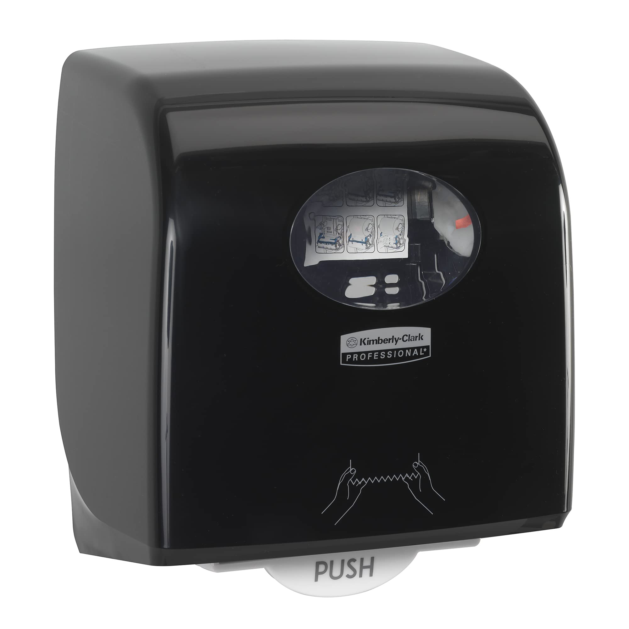 Aquarius Dispensador de Toallas Secamanos en Rollo Slimroll 7956, Negro, Montaje en Pared