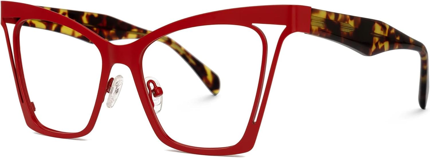 Zeelool Vintage Metal Cat Eye Glasses Frame for Women with Non-prescription Clear Lens Adarsh ZJGM838462 - Image 6