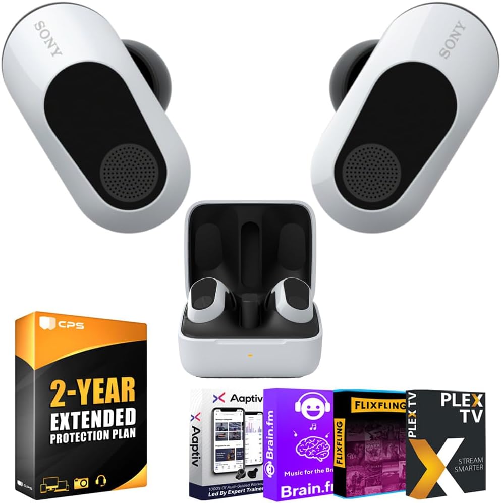 Sony WFG700N/W INZONE Buds Truly Wireless Noise Cancelling Gaming Earbuds, White Bundle with 2 YR CPS Enhanced Protection Pack and Audio Essentials Software Sony WFG700N/W INZONE Buds Truly Wireless Noise Cancelling Gaming Earbuds, White Bundle with 2 YR CPS Enhanced Protection Pack and Audio Essentials Software