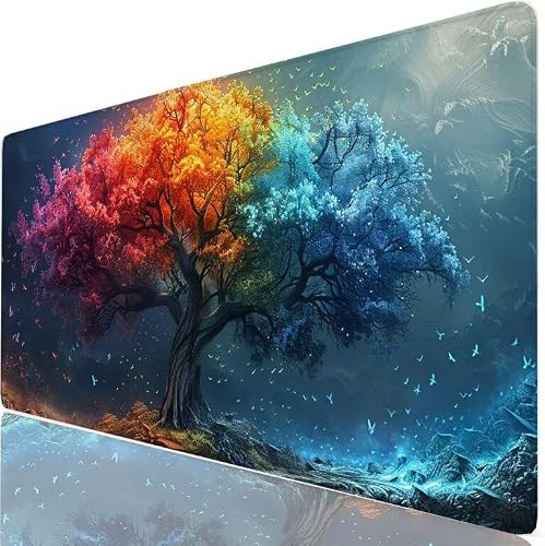 Alfombrilla Ratón XXL 80x30 cm Azul Mouse Pad Gaming Rosa Protector Escritorio, Precisión Velocidad Mejorada, Antideslizante Mousepad Superficie para Teclado, Jugadores PC, Accesorios Gaming H0-982
