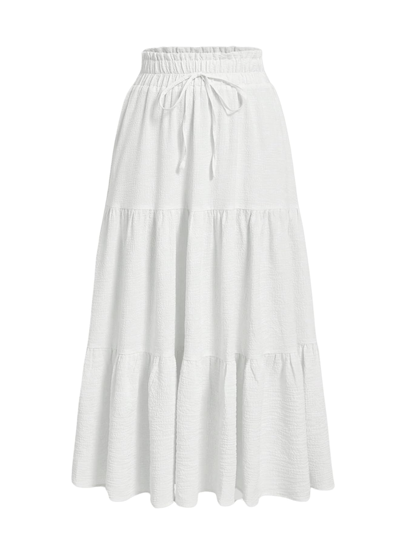 GORGLITTER Womens Flowy Maxi Skirts Boho Ruffle Tiered Long Skirt Y2k Going Out Outfits