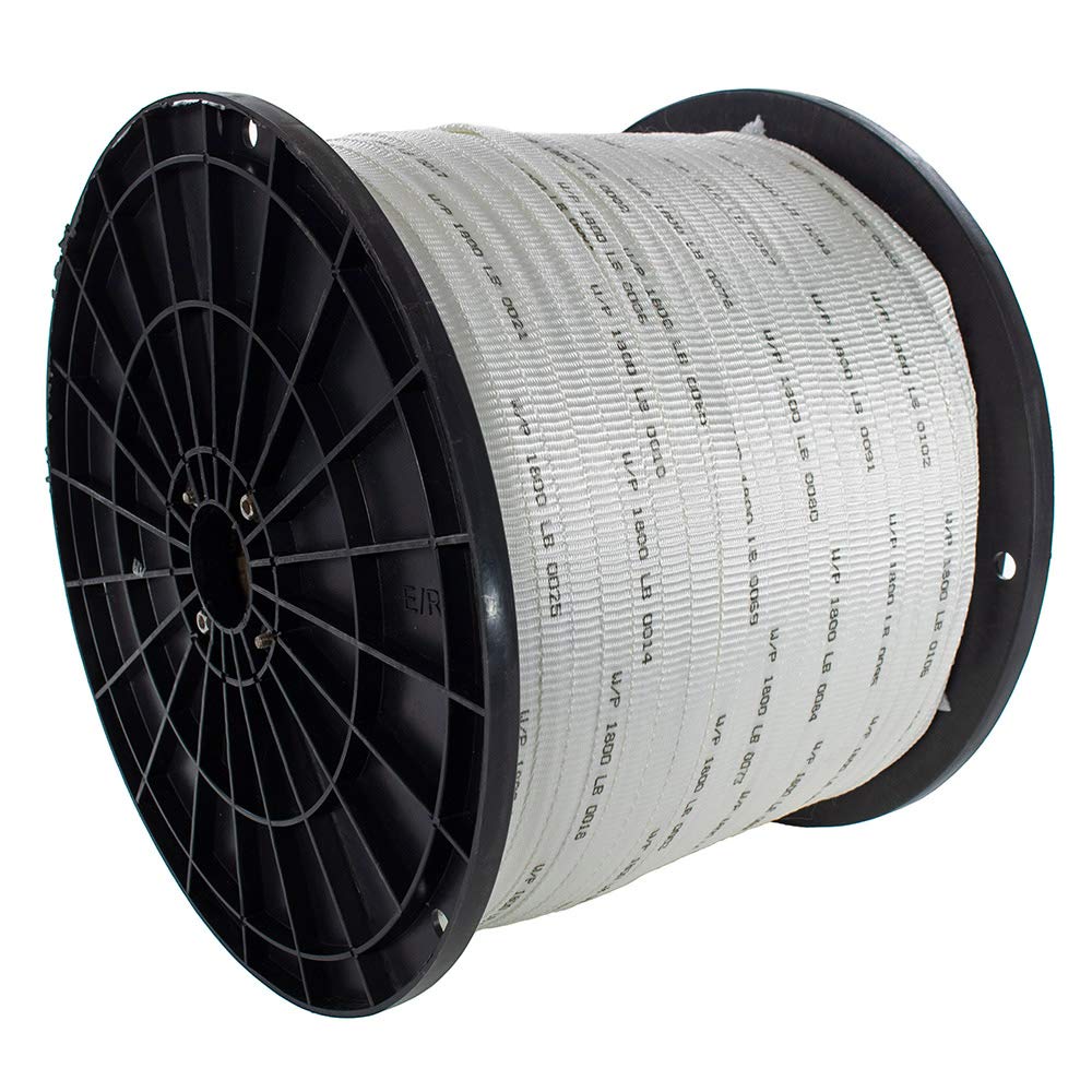 Golberg - Cinta de tracción de cable de poliéster tejida – Cinta eléctrica de conducto blanco impresa – Cinta de tracción profesional – Instalaciones eléctricas, redes, cables, fibra óptica (5/8