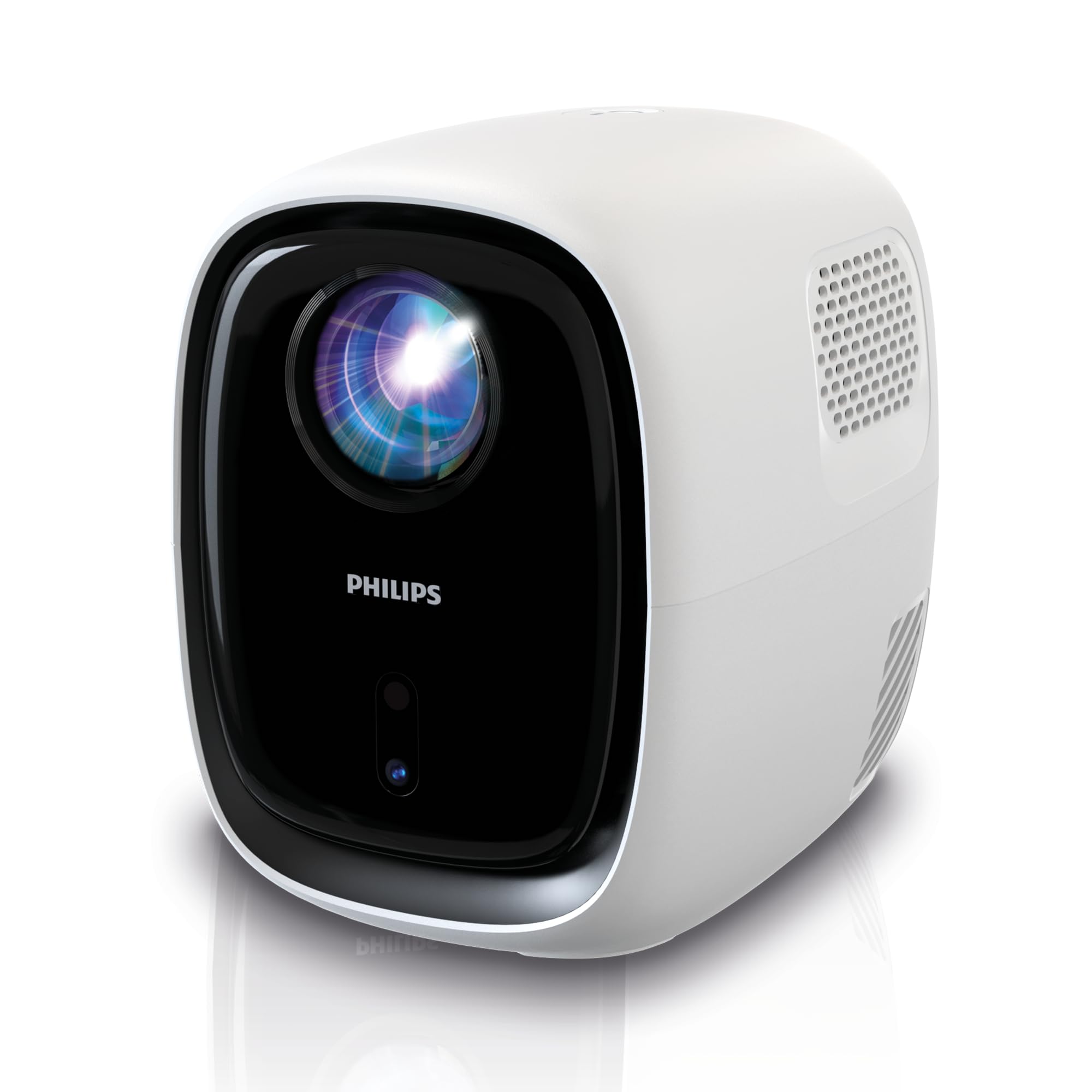 Philips NeoPix 130, Home Theater Video Projector, Advanced Image Correction, Full HD 720p, Advanced LED Light Source, Wi-Fi Mirror Mode, Stereo Sound, Connected Operating System, White