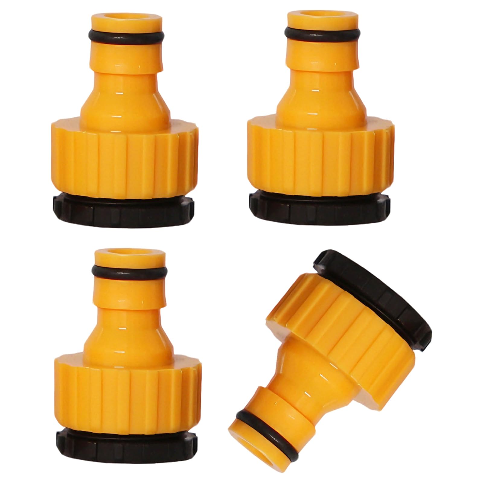 4 Pack Universal Hose Tap Connectors, 2 in 1 BSP Threaded Faucet Adapters for 3/4" & 1/2" Taps, Leak-Proof Garden Hose Connectors for Outdoor Watering Car Washing