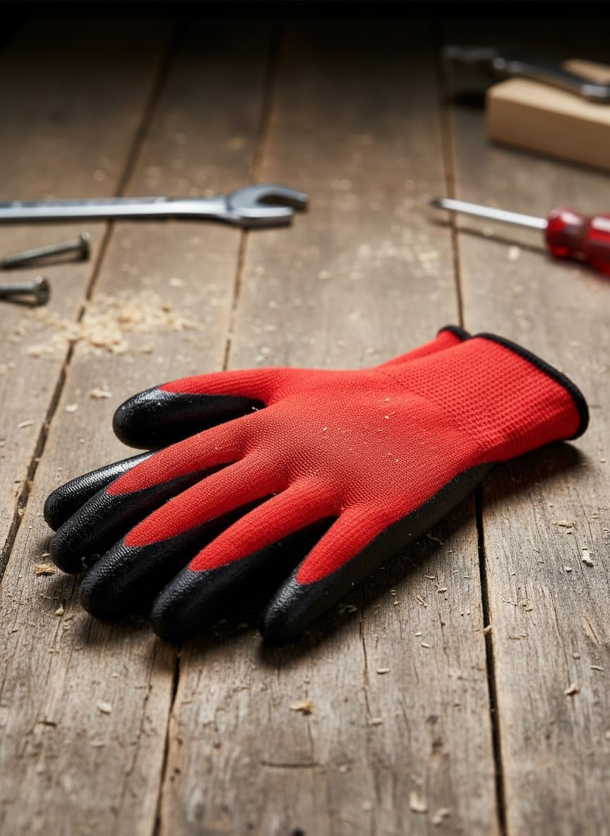 1 pcs Heavy Duty Work Gloves - Waterproof Oil Resistant Breathable, Ideal for Mechanics Construction