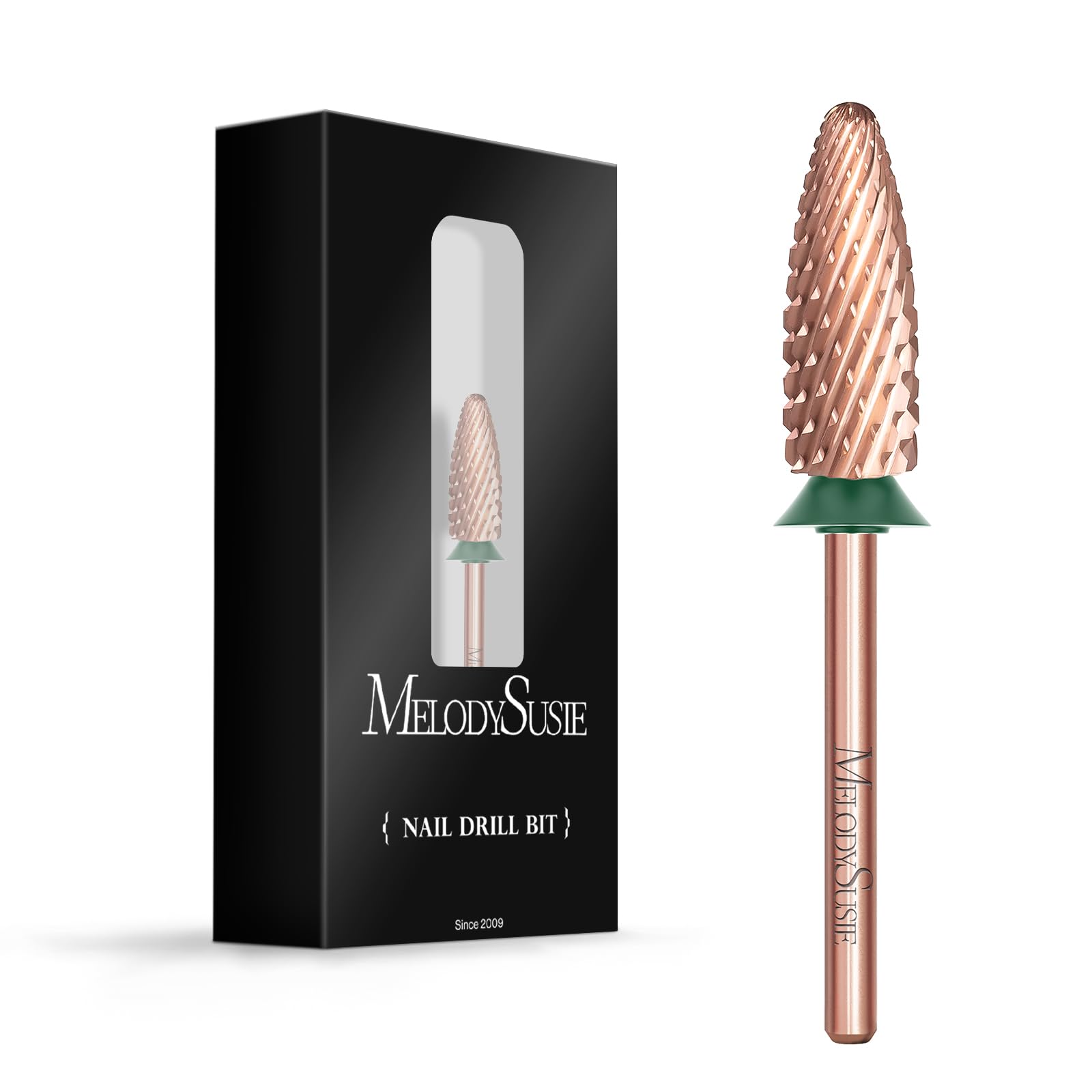 MelodySusie Long Flame Nail Drill Bits, 3/32'' Carbide Tungsten Bits